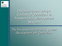 Developing and Using a Concept of Operations In Transportation Management Systems