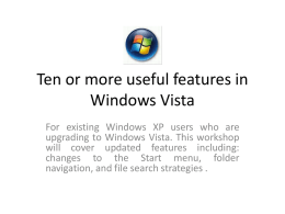 Ten or more useful features in Windows Vista