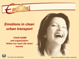 Emotions in clean urban transport YOUR NAME and organisation