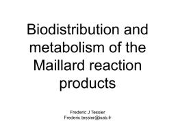 Biodistribution and metabolism of the Maillard reaction products