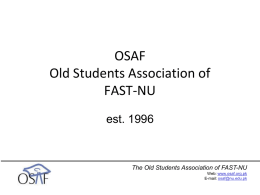 OSAF Old Students Association of FAST-NU est. 1996