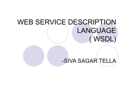 WEB SERVICE DESCRIPTION LANGUAGE ( WSDL) -SIVA SAGAR TELLA