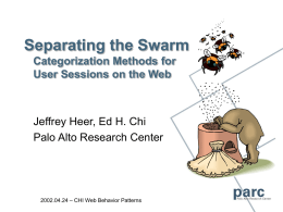 Separating the Swarm Categorization Methods for User Sessions on the Web