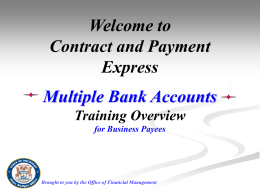 Welcome to Contract and Payment Express Multiple Bank Accounts