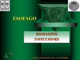 ESOFAGO ESOFAGITIS INFECCIONES CIRUGIA EXPERIMENTAL CMN  “20 NOVIEMBRE”