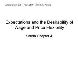 Expectations and the Desirability of Wage and Price Flexibility Scarth Chapter 4
