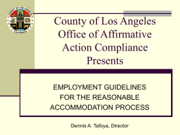 County of Los Angeles Office of Affirmative Action Compliance Presents