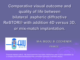 Comparative visual outcome and quality of life between bilateral  aspheric diffractive