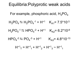 Equilibria:Polyprotic weak acids