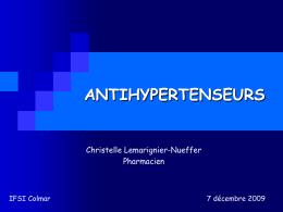 ANTIHYPERTENSEURS Christelle Lemarignier-Nueffer Pharmacien