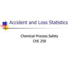 Accident and Loss Statistics Chemical Process Safety ChE 258