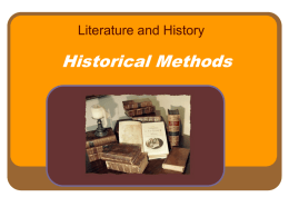 Historical Methods Literature and History