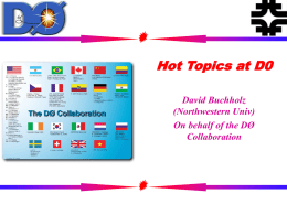 Hot Topics at D0 David Buchholz (Northwestern Univ) On behalf of the DØ