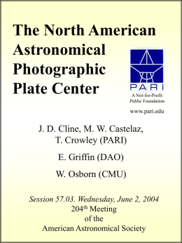 The North American Astronomical Photographic Plate Center