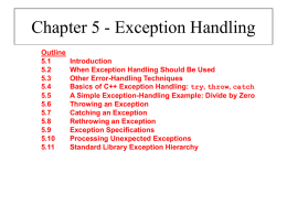 Chapter 5 - Exception Handling