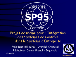 SP95 Entreprise Contrôle Projet de norme pour l’ Intégration