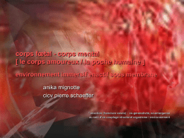 corps fœtal - corps mental environnement immersif enactif sous membrane anika mignotte