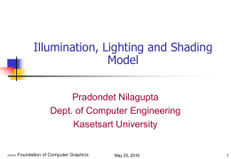 Illumination, Lighting and Shading Model Pradondet Nilagupta Dept. of Computer Engineering