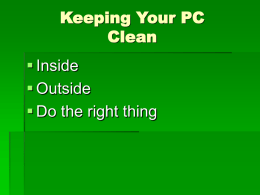 Keeping Your PC Clean  Inside