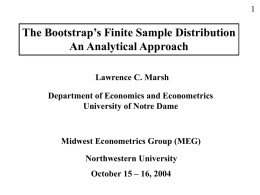 The Bootstrap’s Finite Sample Distribution An Analytical Approach
