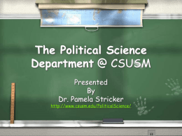 The Political Science Department Presented By