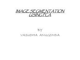 BY VASUDHA  ANUGONDA IMAGE SEGMENTATION USING PCA