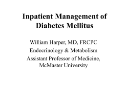 Inpatient Management of Diabetes Mellitus