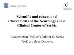 Scientific and educational achievements of the Neurology clinic, Clinical Center of Serbia