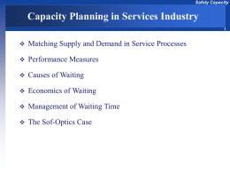 Capacity Planning in Services Industry