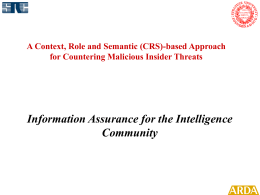 Information Assurance for the Intelligence Community for Countering Malicious Insider Threats
