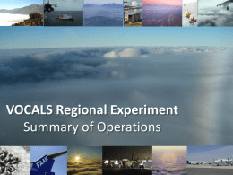 VOCALS Regional Experiment Summary of Operations