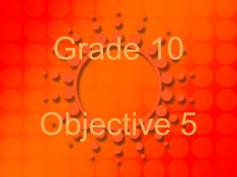 Grade 10 Objective 5