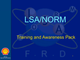 LSA/NORM Training and Awareness Pack 1