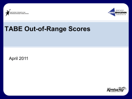 TABE Out-of-Range Scores April 2011