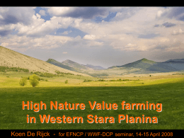 High Nature Value farming in Western Stara Planina