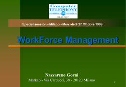 WorkForce Management Nazzareno Gorni Markab - Via Carducci, 38 - 20123 Milano