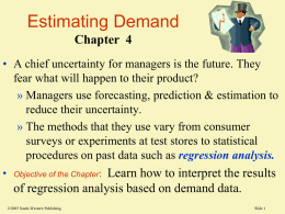 Estimating Demand Chapter  4