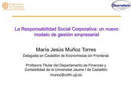 María Jesús Muñoz Torres La Responsabilidad Social Corporativa: un nuevo