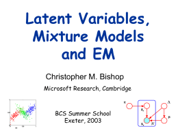 Latent Variables, Mixture Models and EM Christopher M. Bishop