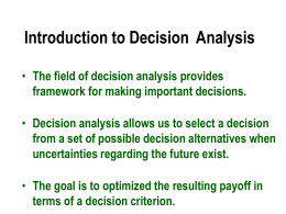 Introduction to Decision  Analysis