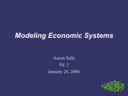 Modeling Economic Systems Aaron Salls Pd. 3 January 26, 2006