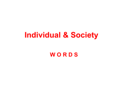 Individual &amp; Society W O R D S