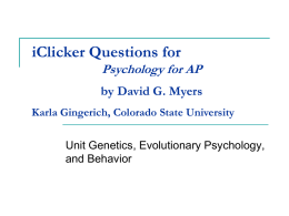 iClicker Questions for Psychology for AP by David G. Myers