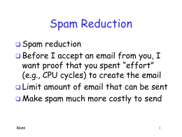 Spam Reduction