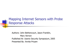 Mapping Internet Sensors with Probe Response Attacks