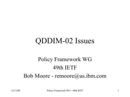 QDDIM-02 Issues Policy Framework WG 49th IETF Bob Moore -