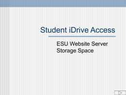 Student iDrive Access ESU Website Server Storage Space