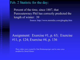 Feb. 2 Statistic for the day: