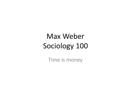 Max Weber Sociology 100 Time is money