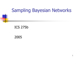 Sampling Bayesian Networks ICS 275b 2005 1